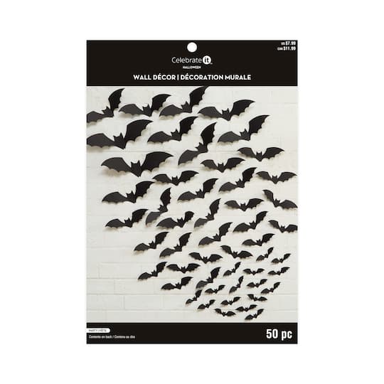 Michaels, Halloween Black Bats Paper Fan Wall Décor by Celebrate It™ – Category: Halloween Party Supplies